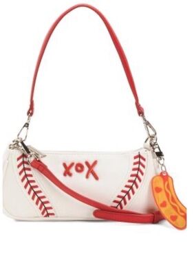 Betsey Johnson "Home Run" baseball-themed crossbody bag NWT